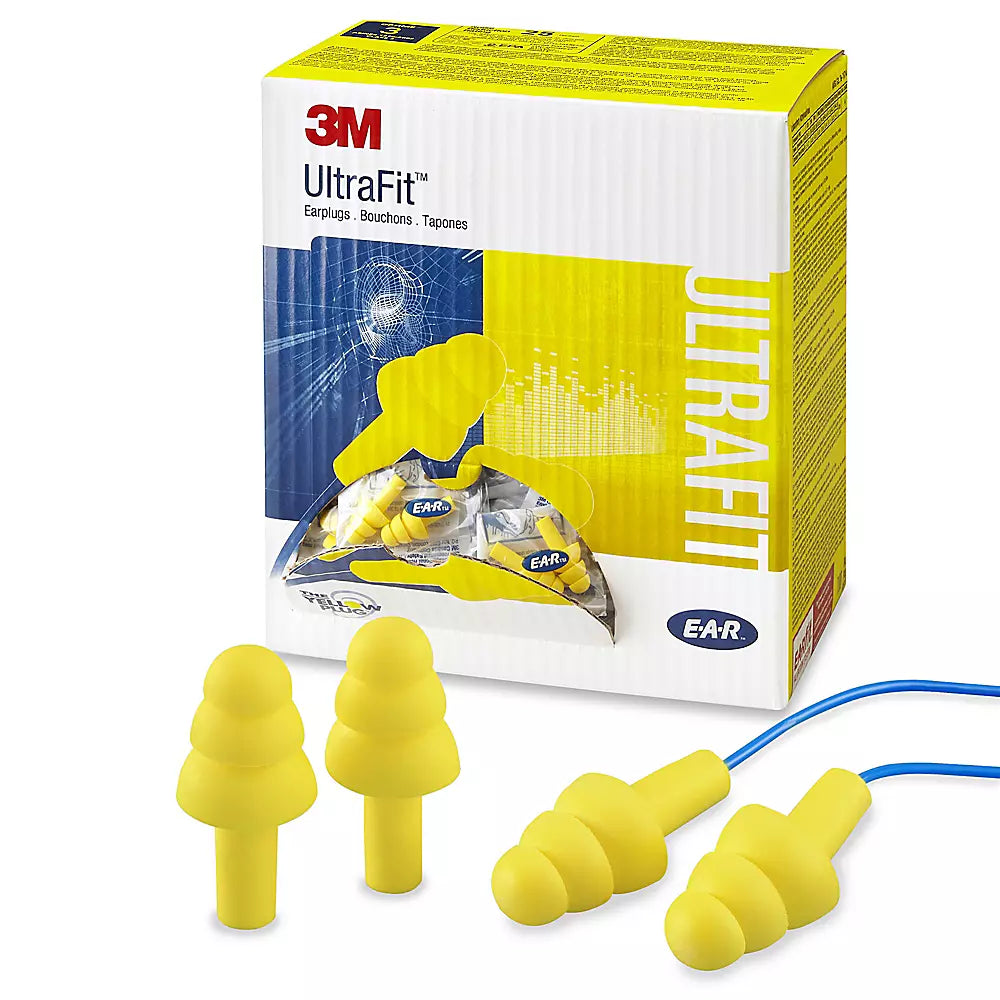 Tapón Auditivo Libre de Silicón con Cordón Color Amarillo 340-4014 3M