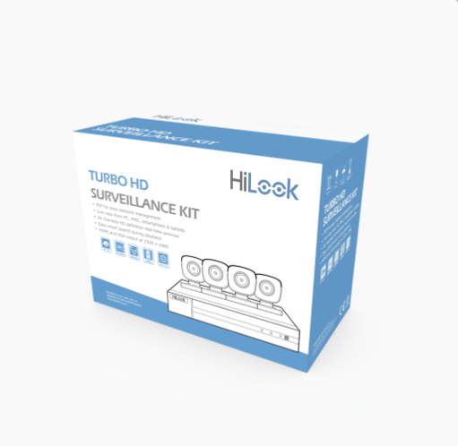 KIT TurboHD 1080p / DVR 4 canales / 4 Cámaras Bala de Metal / Fuente de Poder / Accesorios de Instalación
