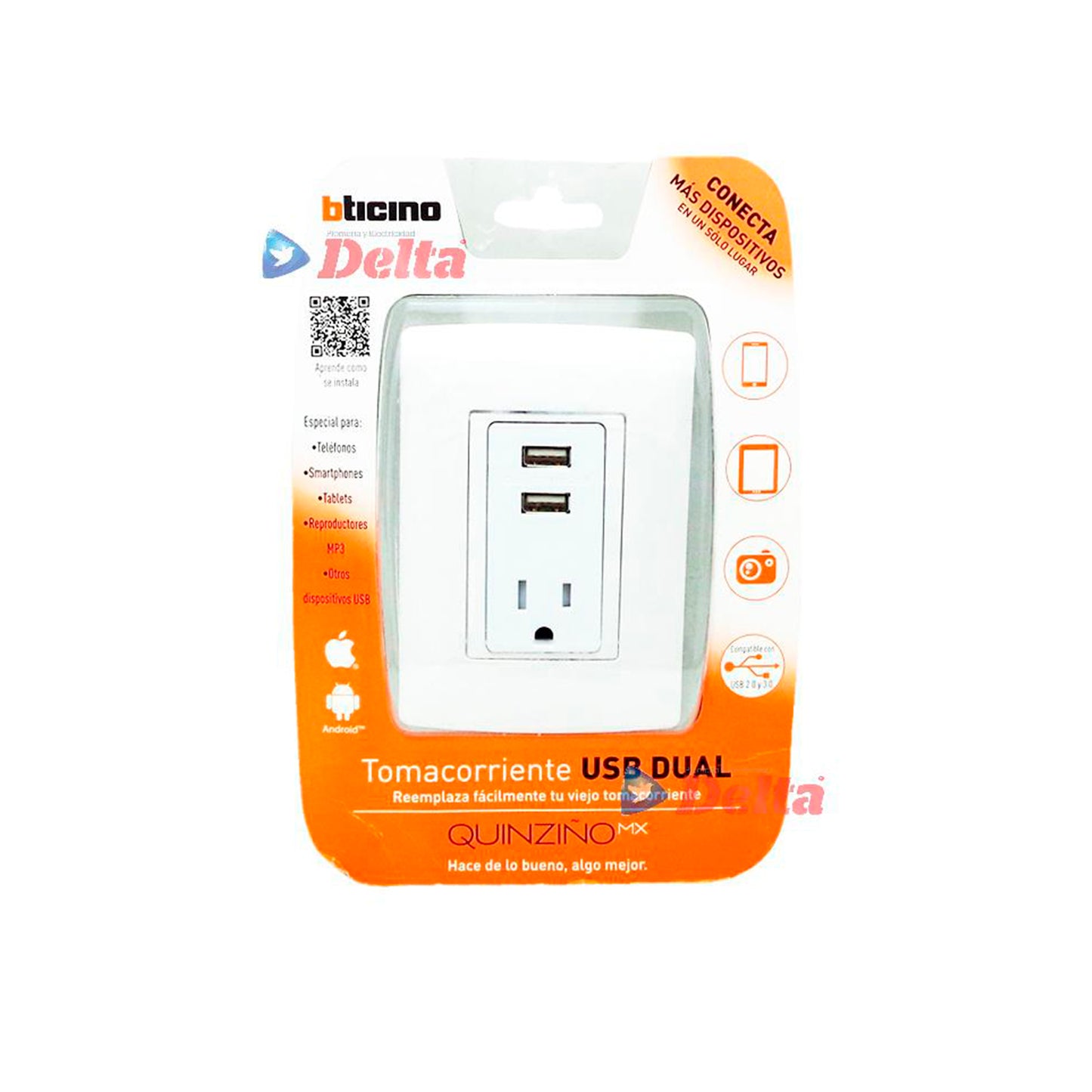 Tomacorriente USB Dual