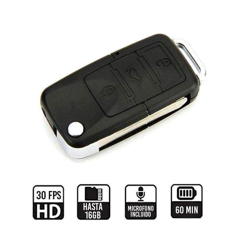 Cámara Oculta Forma de Llave de Auto, Ranura MicroSD Red Lemon