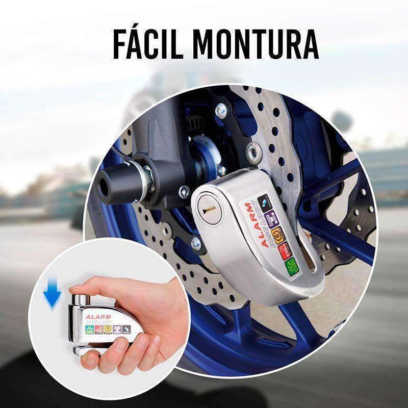 Candado y Alarma para Motocicleta y Bicicleta, con Sensor de Movimiento Red Lemon
