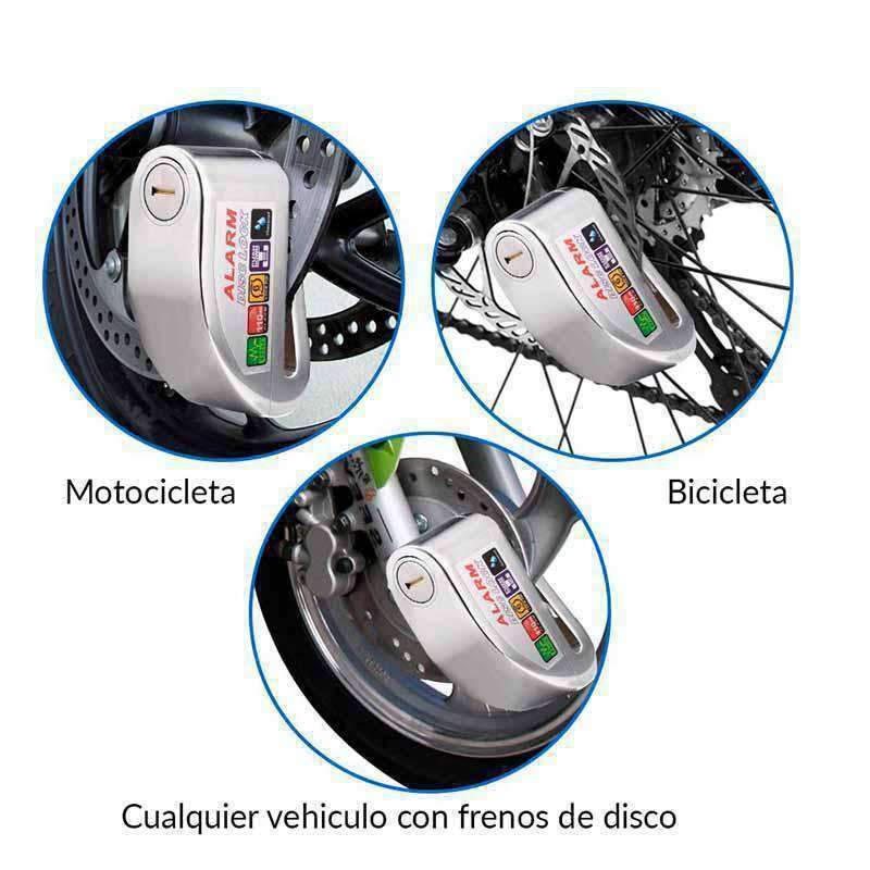 Candado y Alarma para Motocicleta y Bicicleta, con Sensor de Movimiento Red Lemon