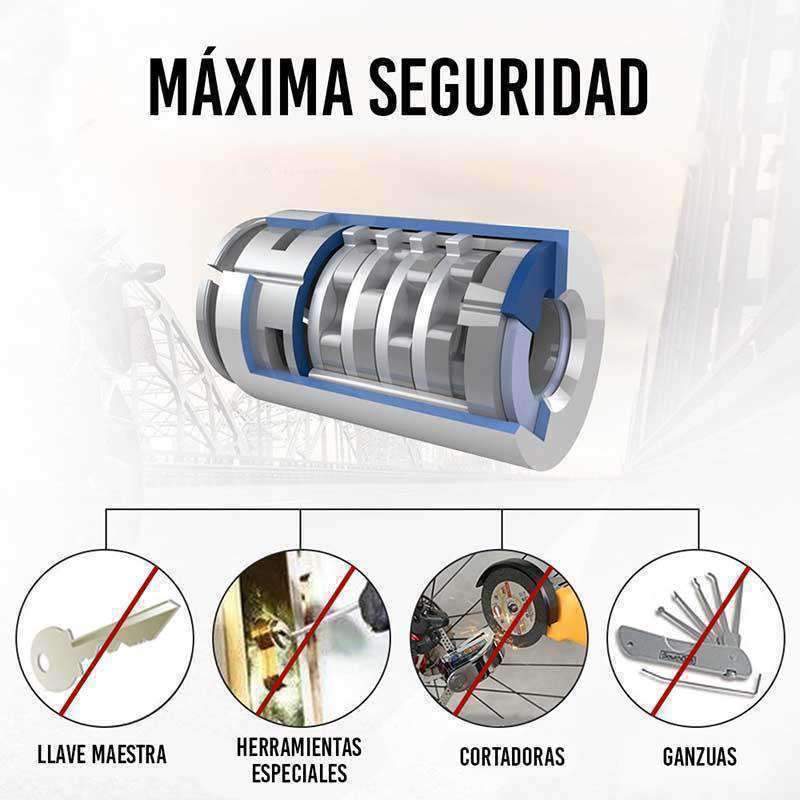 Candado y Alarma para Motocicleta y Bicicleta, con Sensor de Movimiento Red Lemon