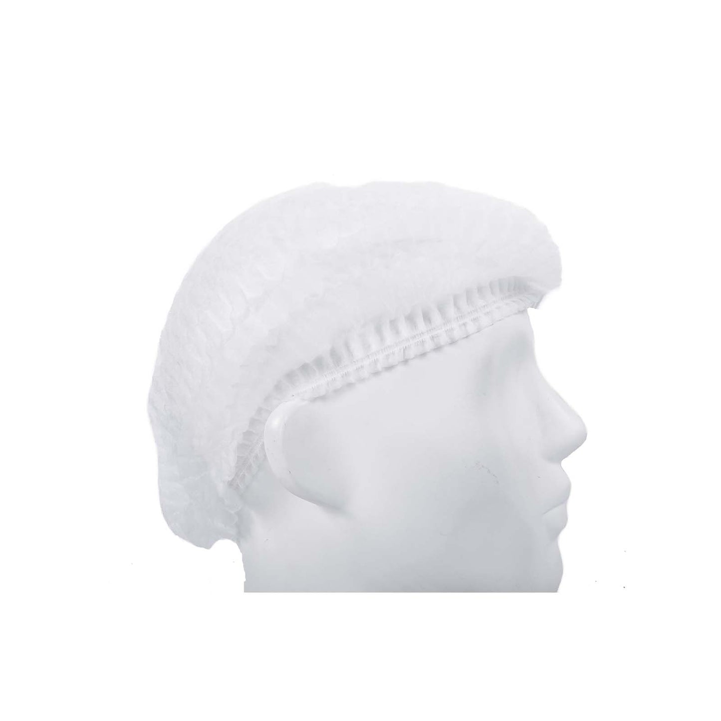 Cofia Desechable Plisada Jyrsa, 100 Pzas.-Blanco