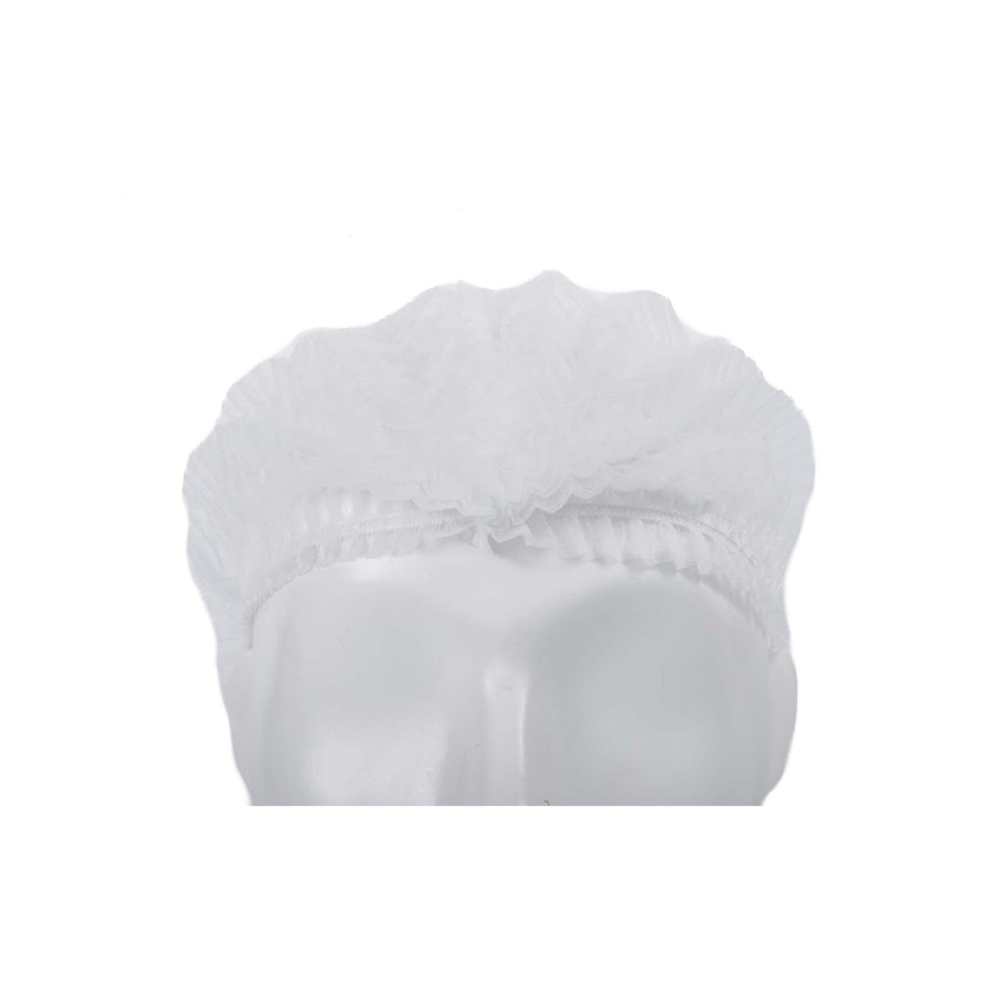 Cofia Desechable Plisada Jyrsa, 100 Pzas.-Blanco