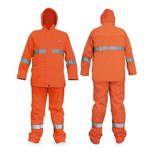 Impermeable con Reflejante Dos Piezas Naranja MR