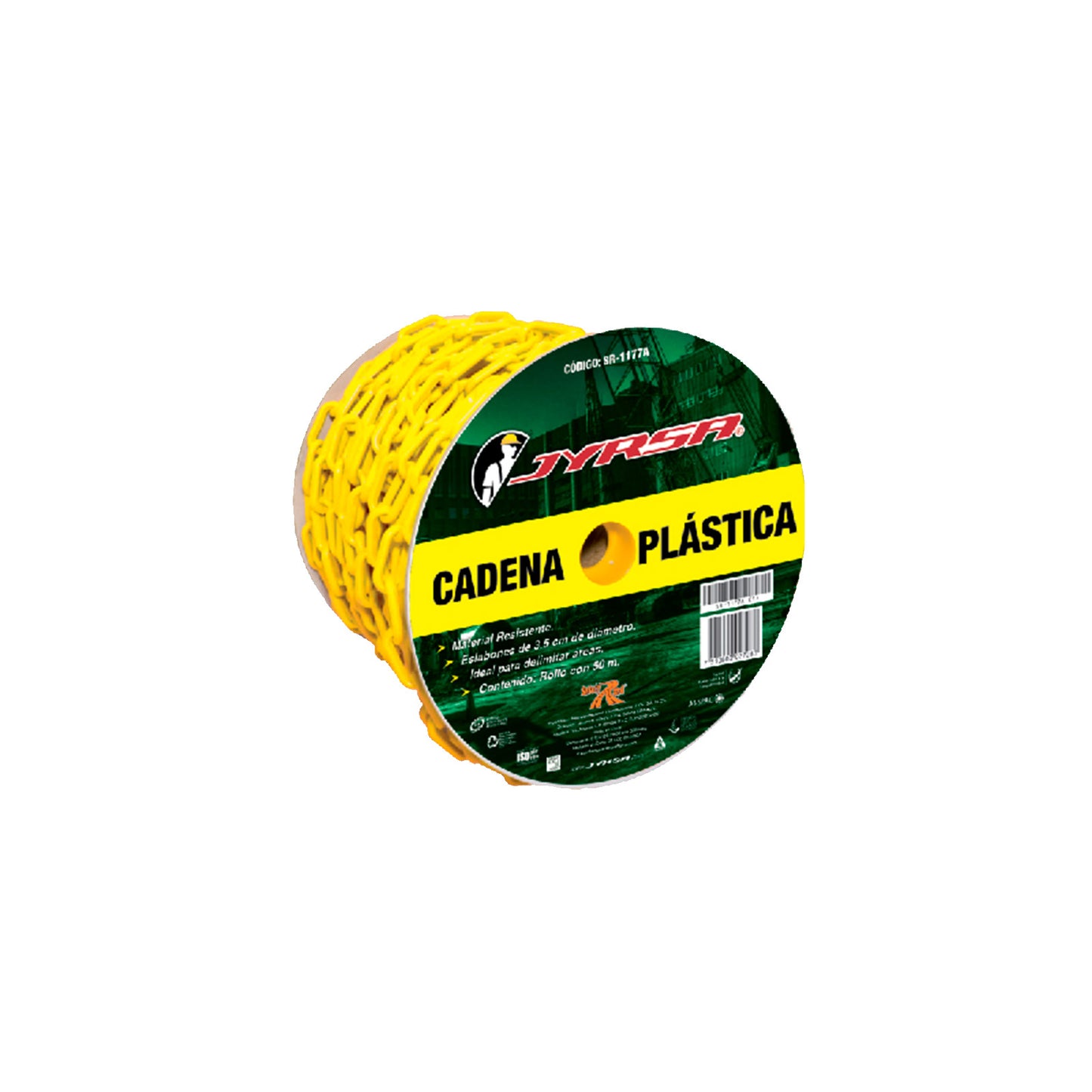 Cadena Delimitadora Plástica Amarilla Jyrsa