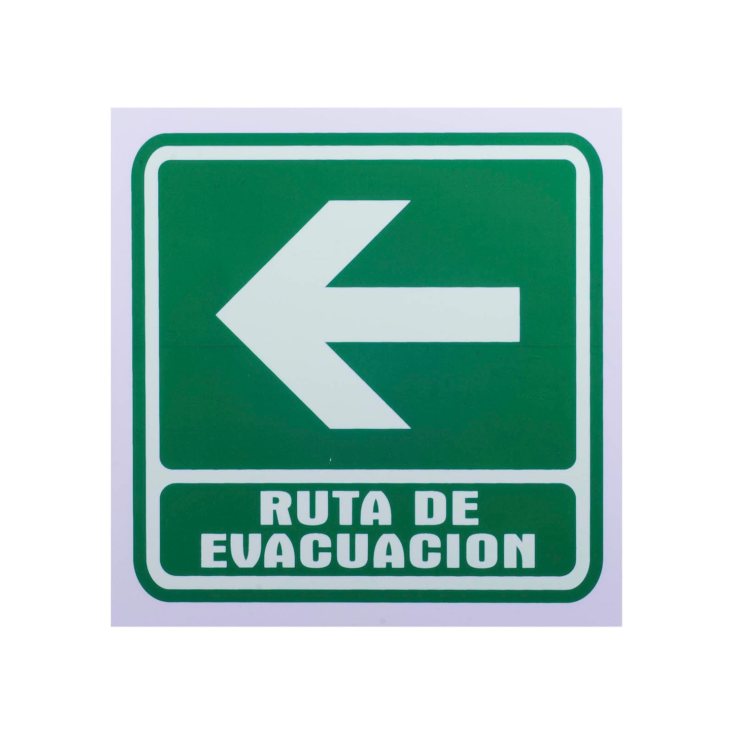Señalamiento Ruta de Evacuación Fotoluminiscente Izquierda (20x20)