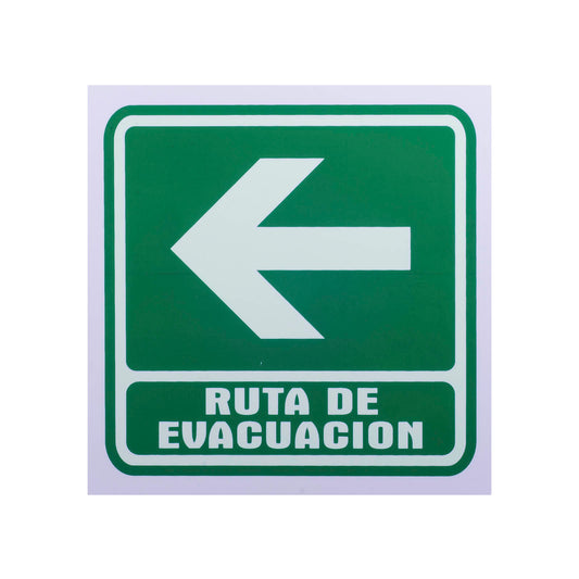 Señalamiento Ruta de Evacuación Fotoluminiscente Izquierda (20x20)