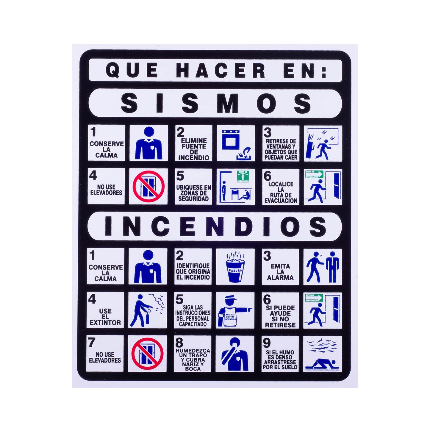 Señalamiento de Estireno Incendio y Sismo 25 x 30 cm
