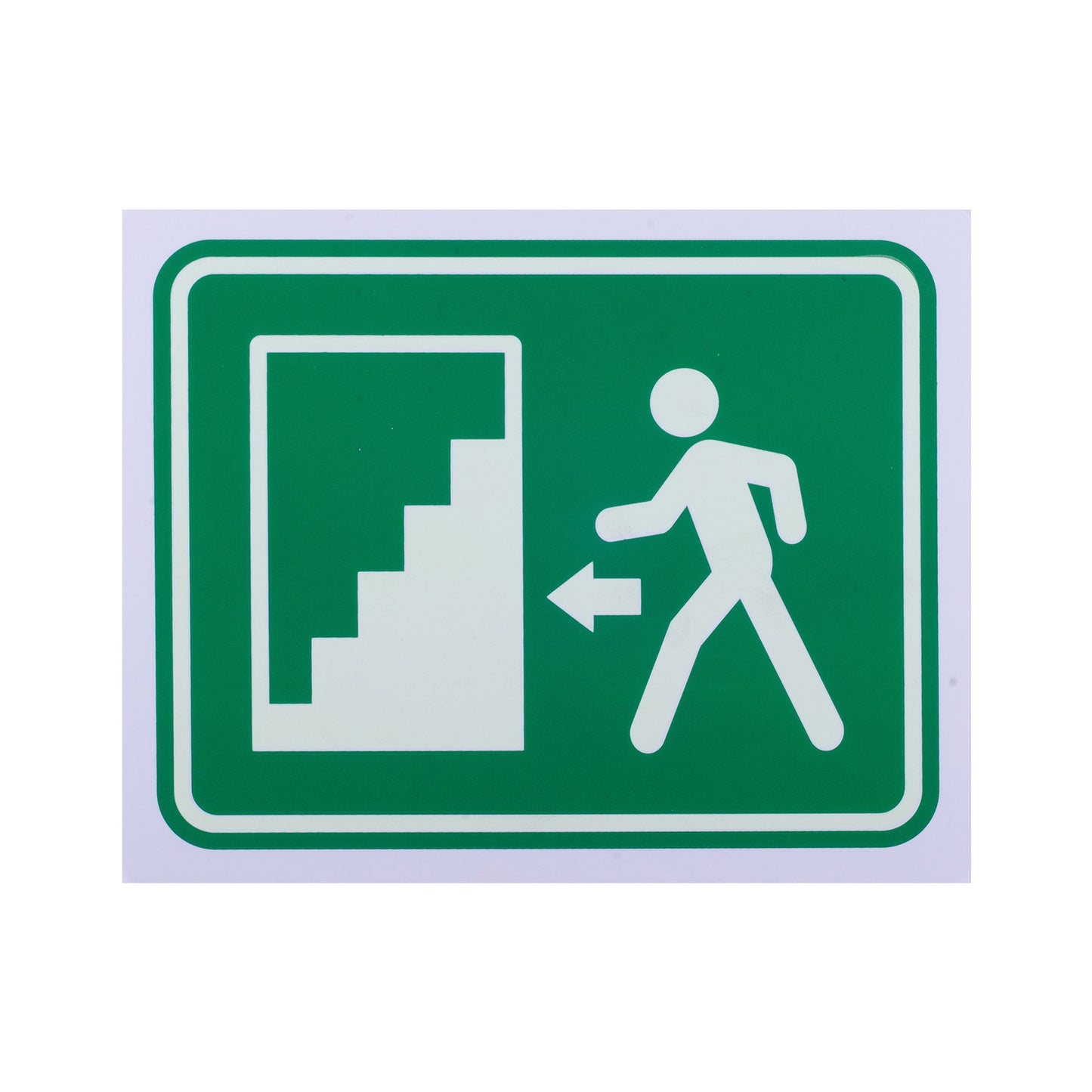 Señalamiento fotoluminiscente de escalera izquierda 20X25