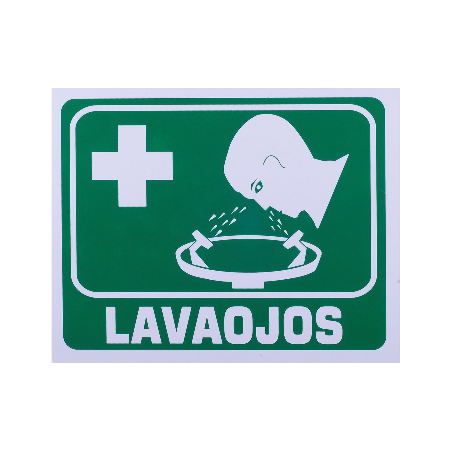 Señalamiento de estireno lavaojos