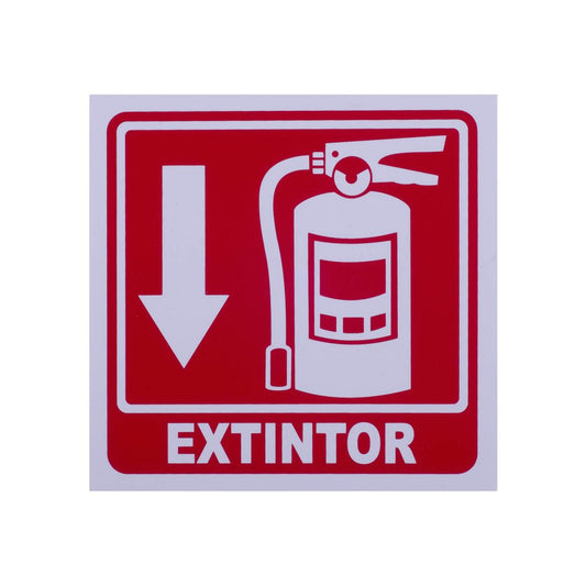 Señalamiento de Estireno Extintor Medidas 15 x 15 cm.