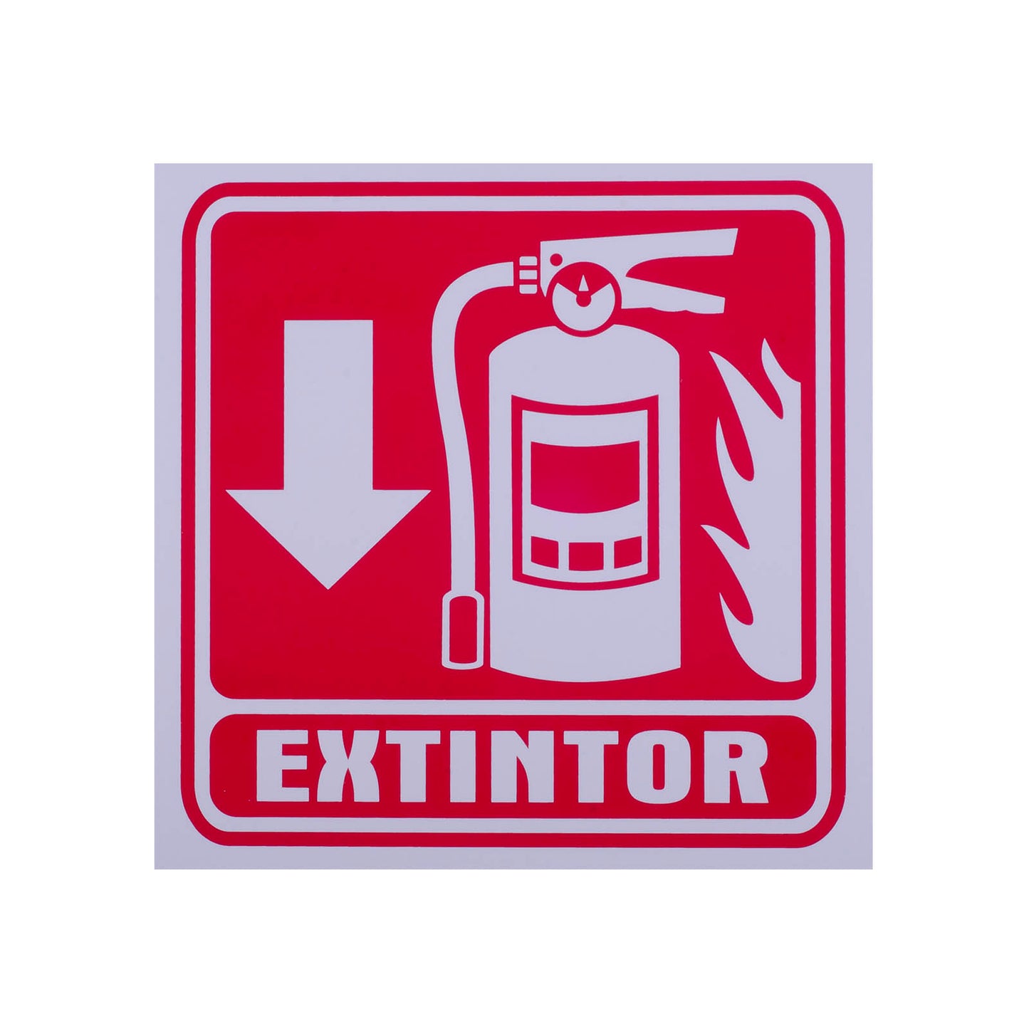 Señalamiento de Estireno Extintor con Flama (25 x 25)