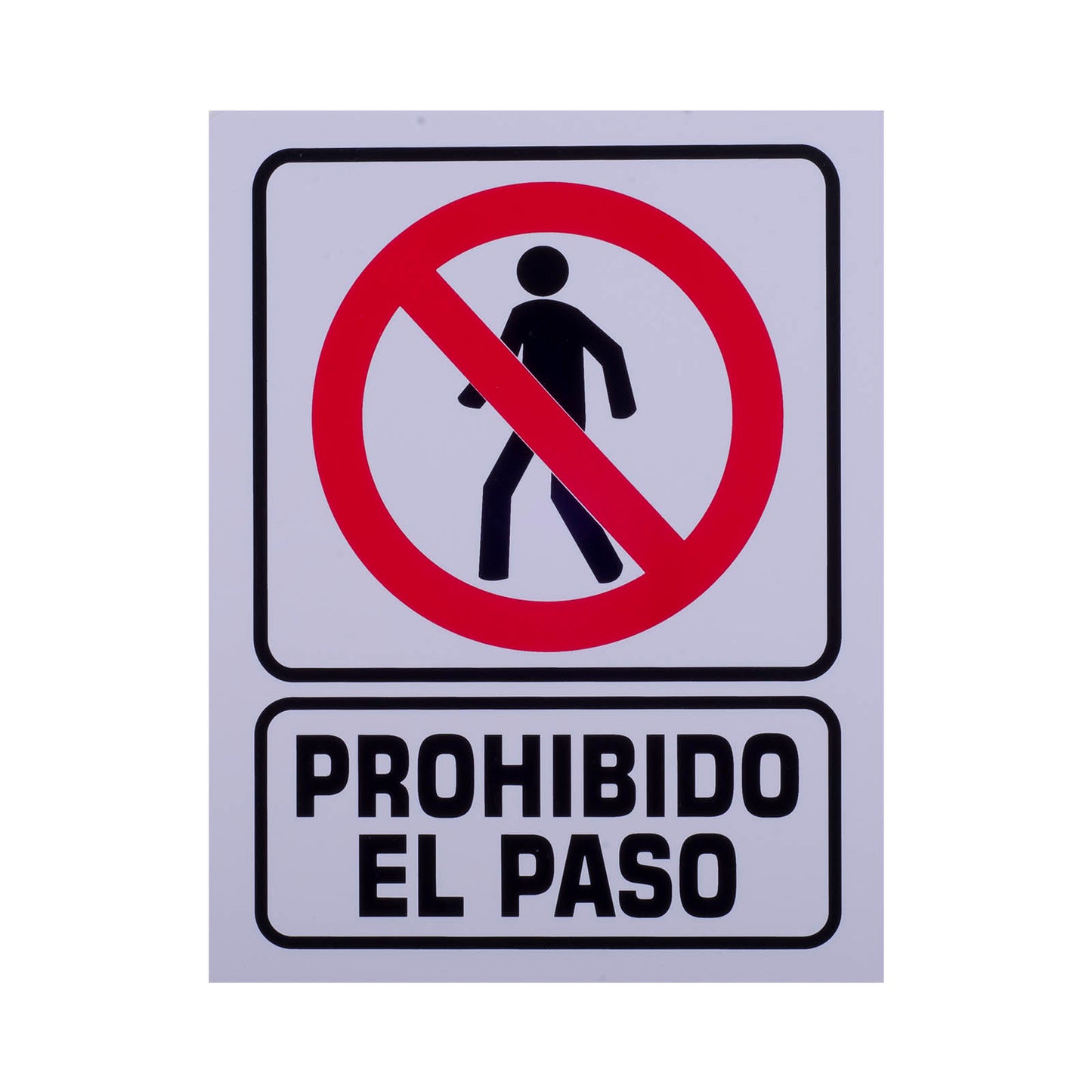 Señalamiento de Estireno Prohibido el Paso (20 x 25)