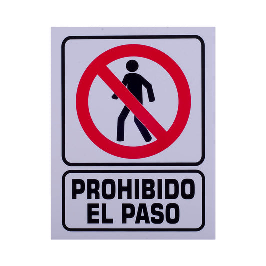 Señalamiento de Estireno Prohibido el Paso (20 x 25)