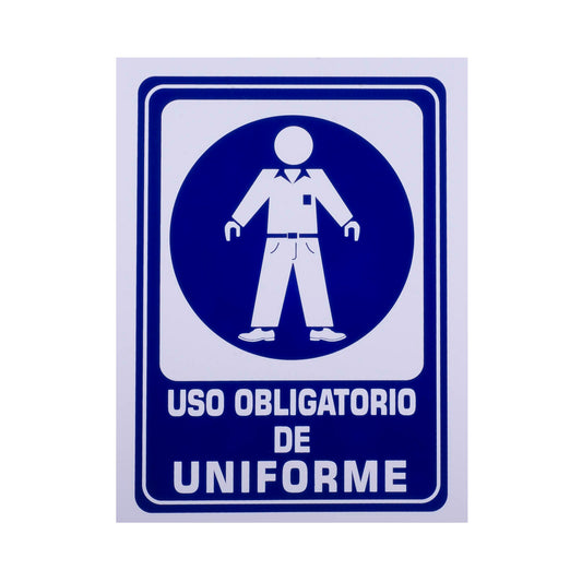 Señalamiento Estireno Obligatorio Uniforme Caballero (30 x 40)