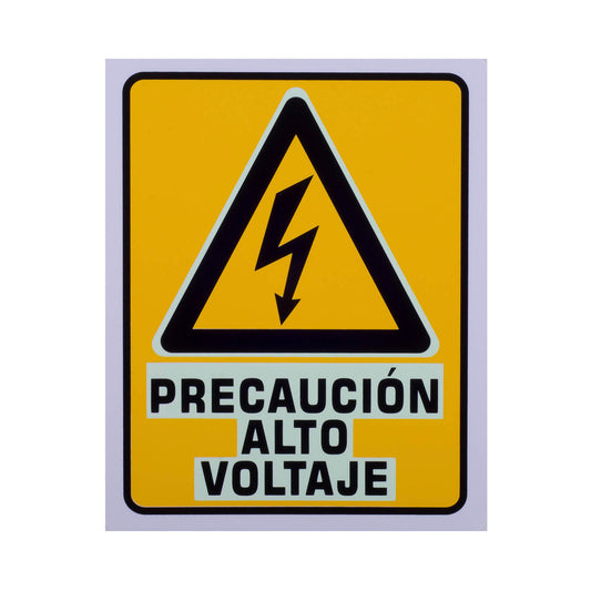 Señalamiento Fotoluminiscente Precaución Alto Voltaje (20 x 25)