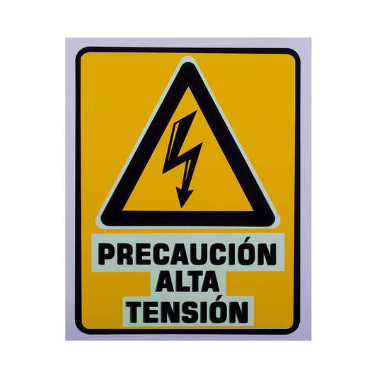 Señalamiento Fotoluminiscente Precaución Alta Tensión (20 x 25)