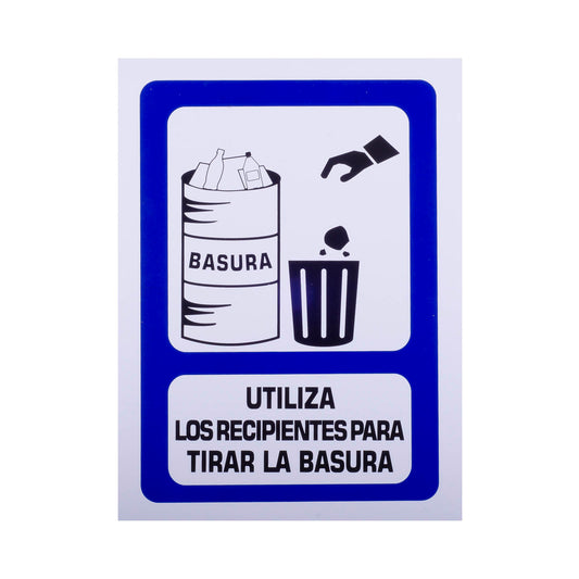 Señalamiento Usa Los Recipientes Para La Basura