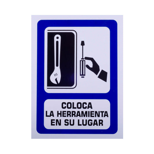 Señalamiento Coloca La Herramienta En Su Lugar