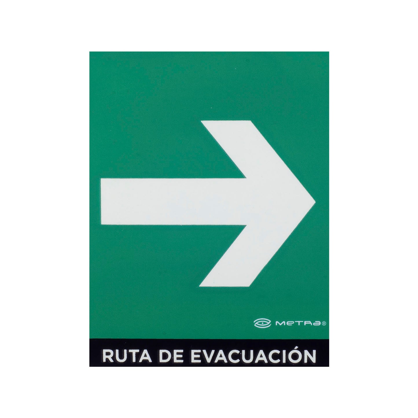 Señalamiento Fotoluminiscente Ruta de Evacuación Derecha