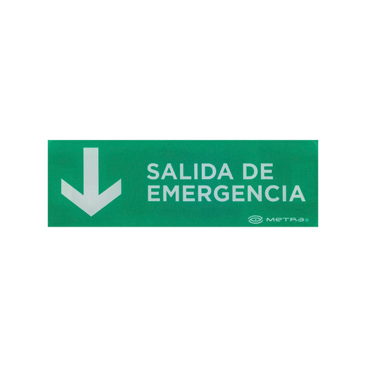 Señalamiento Fotoluminiscente Salida de Emergencia con Flecha
