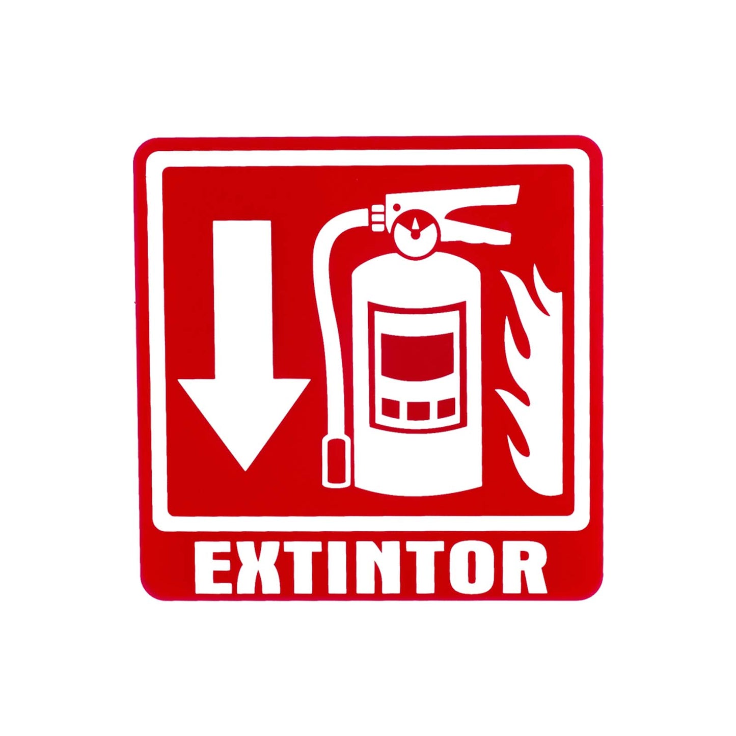Señalamiento Extintor con Flecha y Flama (15 x 15)