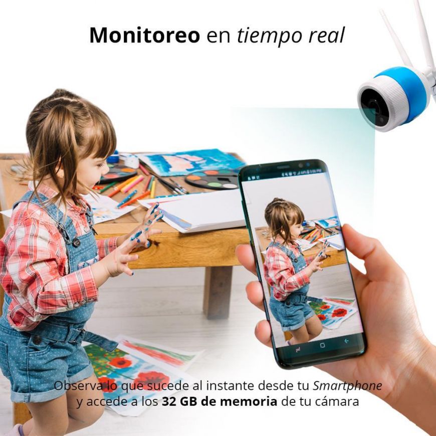 Cámara de Vigilancia Para Exterior WiFi IP HD, Monitoreo en Vivo Red Lemon