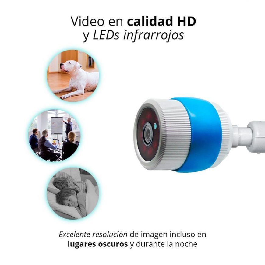 Cámara de Vigilancia Para Exterior WiFi IP HD, Monitoreo en Vivo Red Lemon