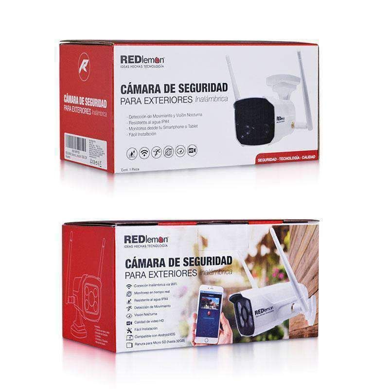 Cámara de Vigilancia Para Exteriores Wifi IP, High Definition Red Lemon