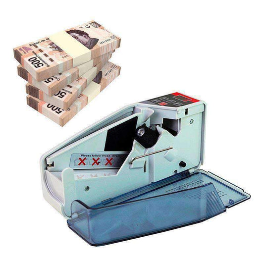 Contador de Billetes Portátil con Adaptador de Corriente o Para Baterías AA Red Lemon