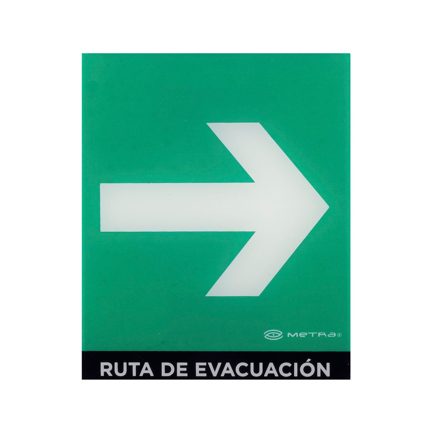 Señalamiento Fotoluminiscente Ruta de Evacuación Derecha