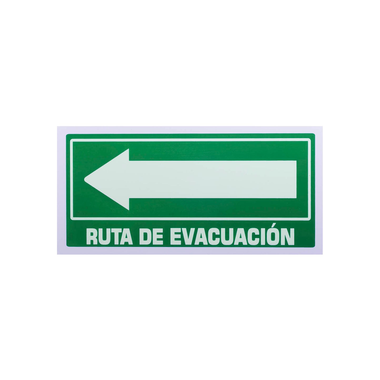 Señalamiento Ruta de Evacuación Izquierdo Estireno Fotoluminiscente (15x 30)