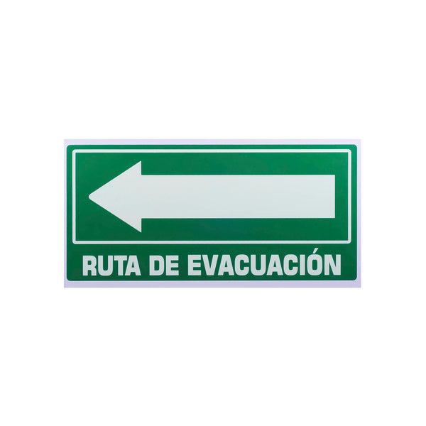 Señalamiento Ruta de Evacuación Estireno Fotoluminiscente Izquierdo (20x40)