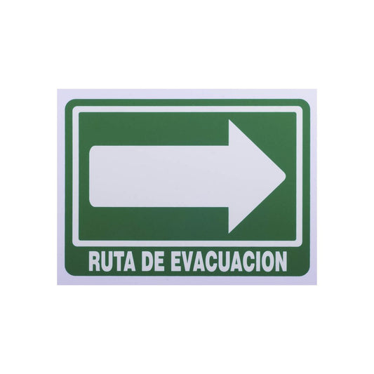 Señalamiento Fotoluminiscente Ruta de Evacuación Derecha (15 x 20)