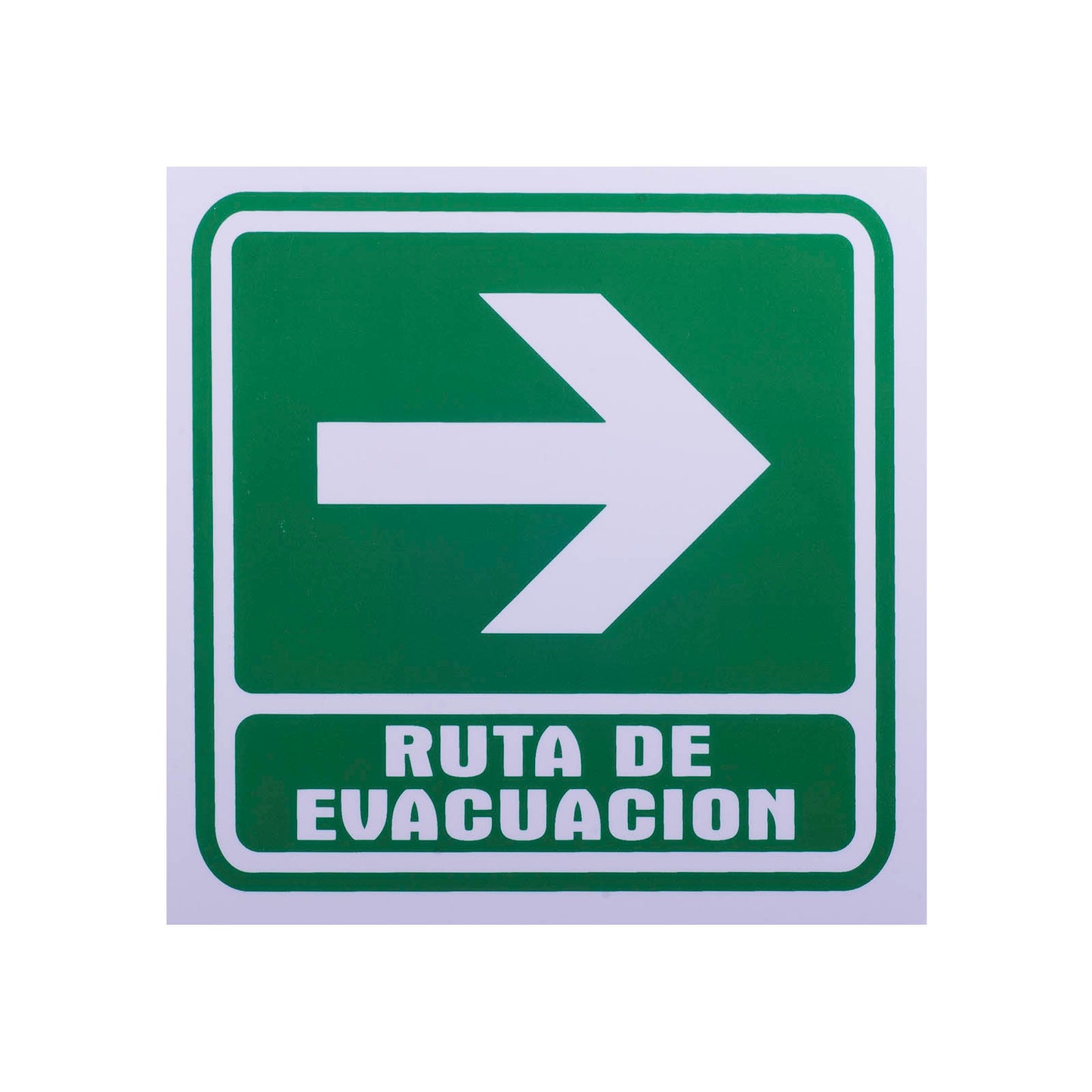 Señalamiento de Estireno Ruta de Evacuación Derecha (20 x 20)