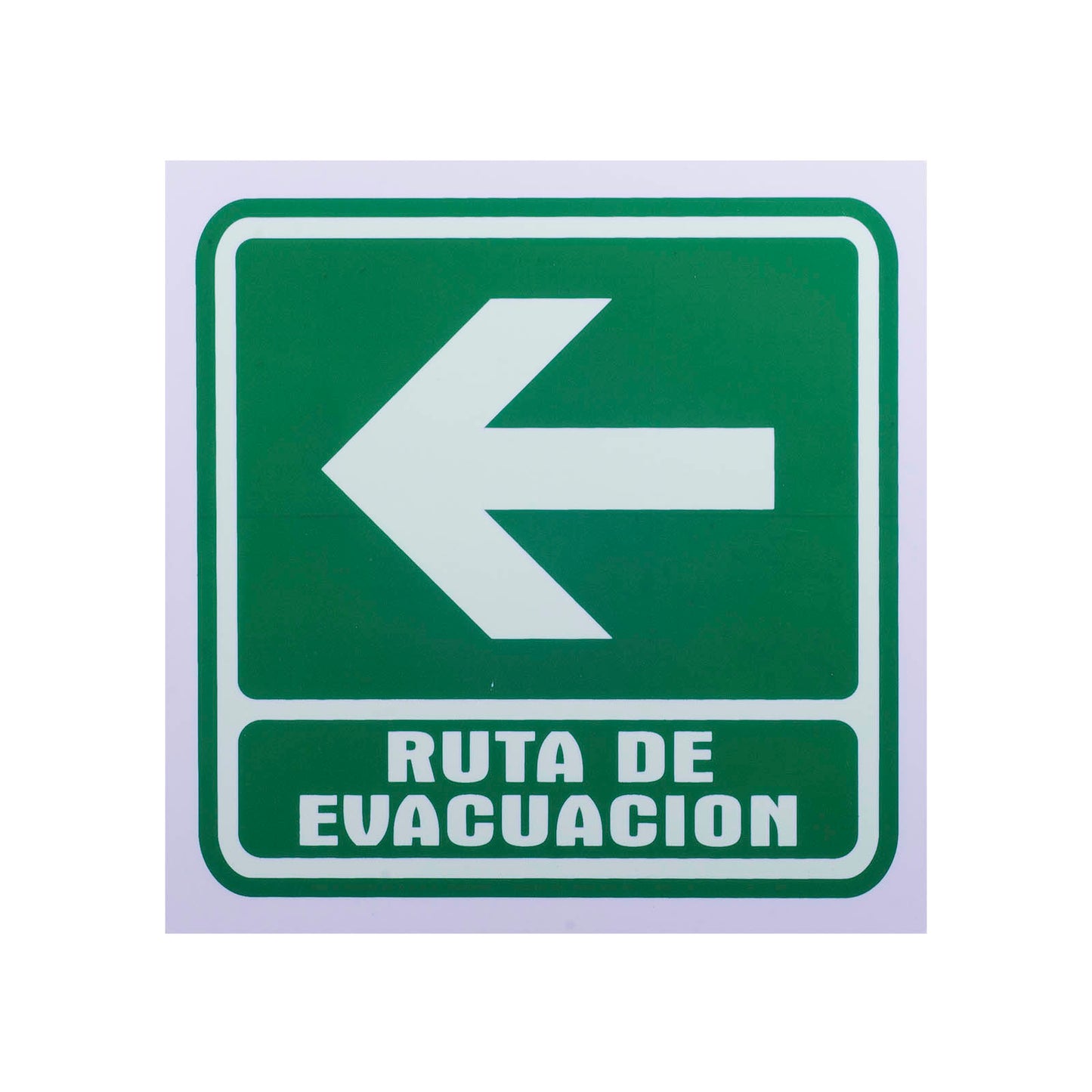Señalamiento Ruta de Evacuación Fotoluminiscente Izquierda (20x20)