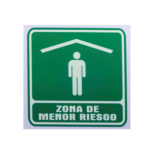 Señalamiento Fotoluminiscente Zona de Menor Riesgo