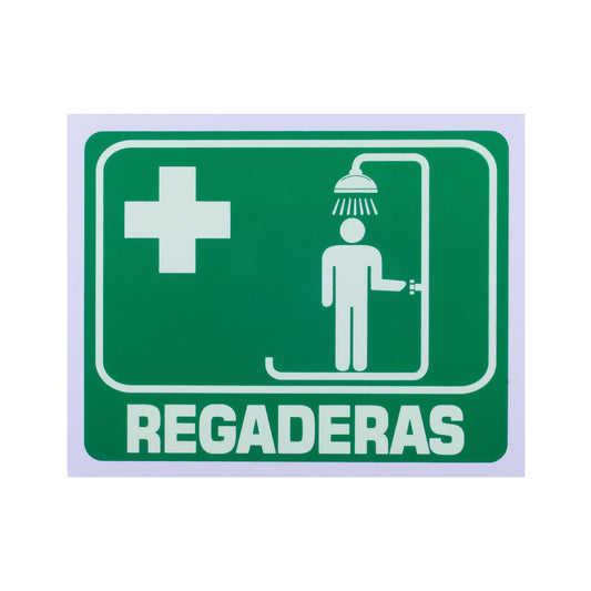 Señalamiento Fotoluminiscente Regadera de Emergencia 20 x 25 cm