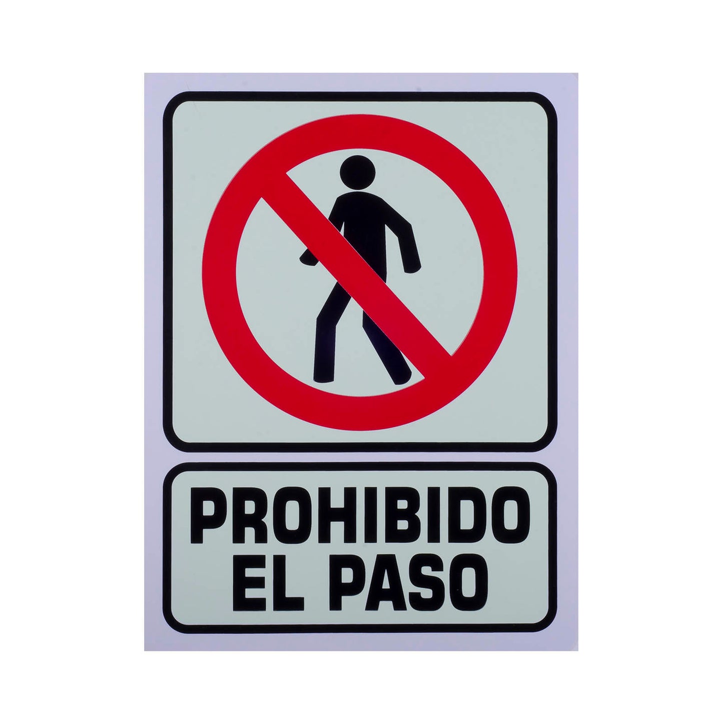 Señalamiento Fotoluminiscente Prohibido el Paso (30 x 40)