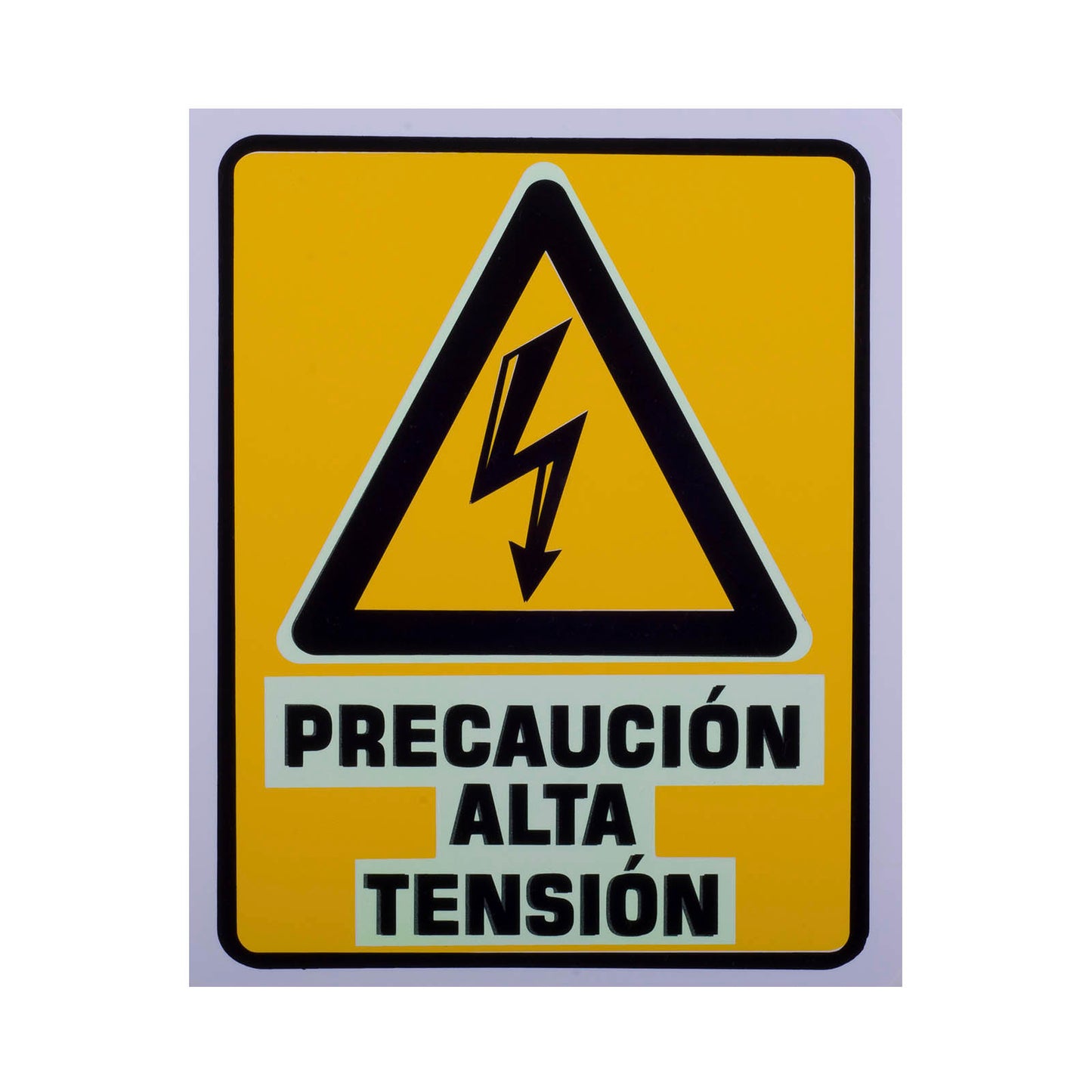 Señalamiento Fotoluminiscente Precaución Alta Tensión (20 x 25)