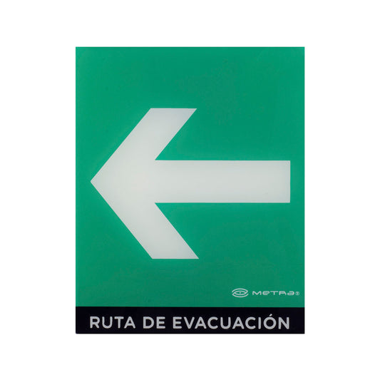 Señalamiento Ruta Evacuación Izquierdo Fotoluminiscente Metra