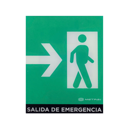 Señalamiento Fotoluminiscente Salida de Emergencia Derecha