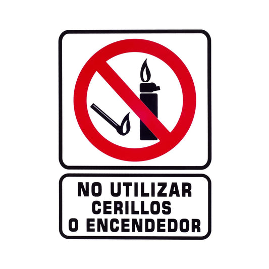 Señalamiento No Utilizar Cerillos o Encendedor