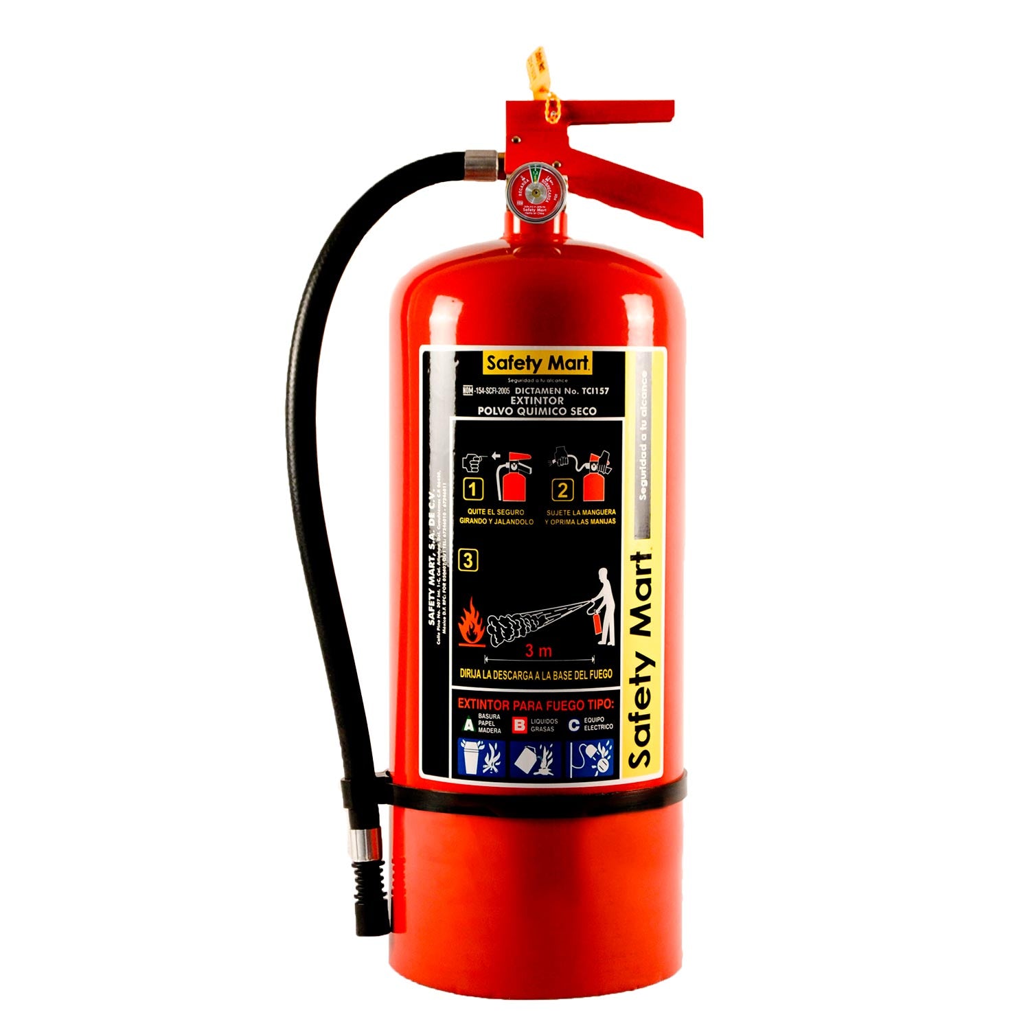 Extintor de PQS de 9.0Kg Cargado Safety Mart