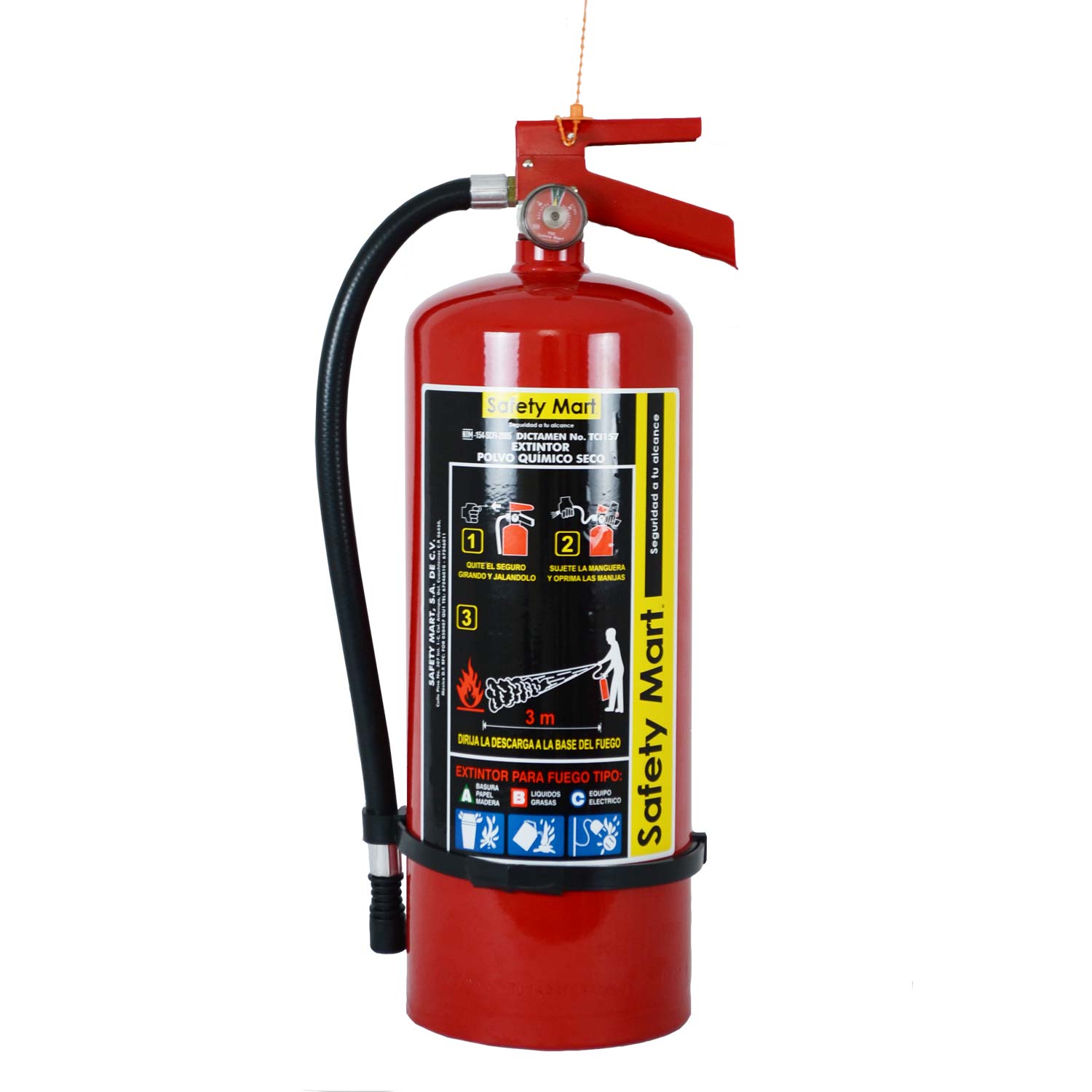 Extintor de PQS de 6.0Kg Cargado Safety Mart
